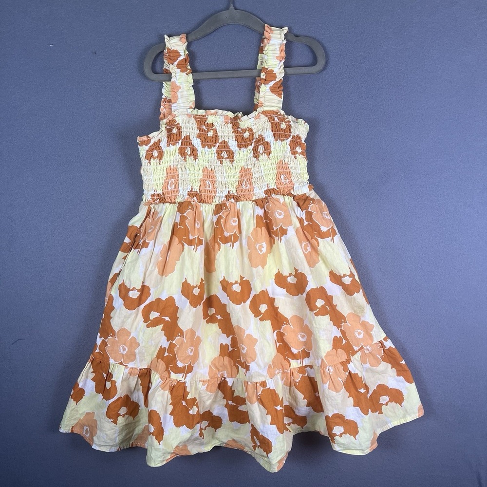 Franki By Francesca's Girls Orange And Yellow Floral Dress Size 12